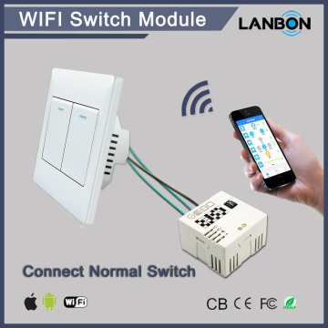 Lanbon New WIFI Products wifi switch module, change normal switch to wifi swtich controlled by Android/IOS app