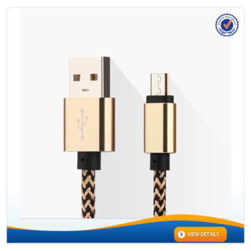AWD003 Colorful Nylon Weave Metal Plug Data USB Charge Cable Micro usb Cable
