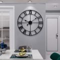 Rustic Round Silent Non Ticking Battery Operated Clock