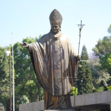 Garden life size famous metal statue bronze pope john paul sculpture