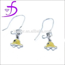 Dolphin shape enamel lovely children earring in silver925