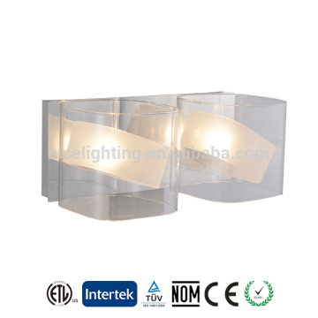 Frosted glass and clear glass shades, American wall light