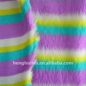 knitted printed deep pile fabric/knitted plush fabric