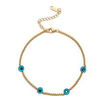 Yilanka Wholesale 18K PVD Gold-Plated Vintage Devil's Eye Anklets
