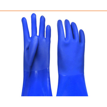 Guanti in PVC chimico blu triplo 30 cm