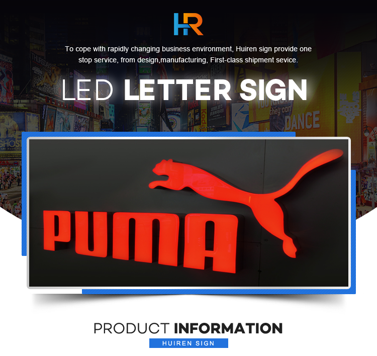 Custom Advertising LED 3D Stainless Steel Front Lit LED Epoxy Resin Led Channel Letter Signs