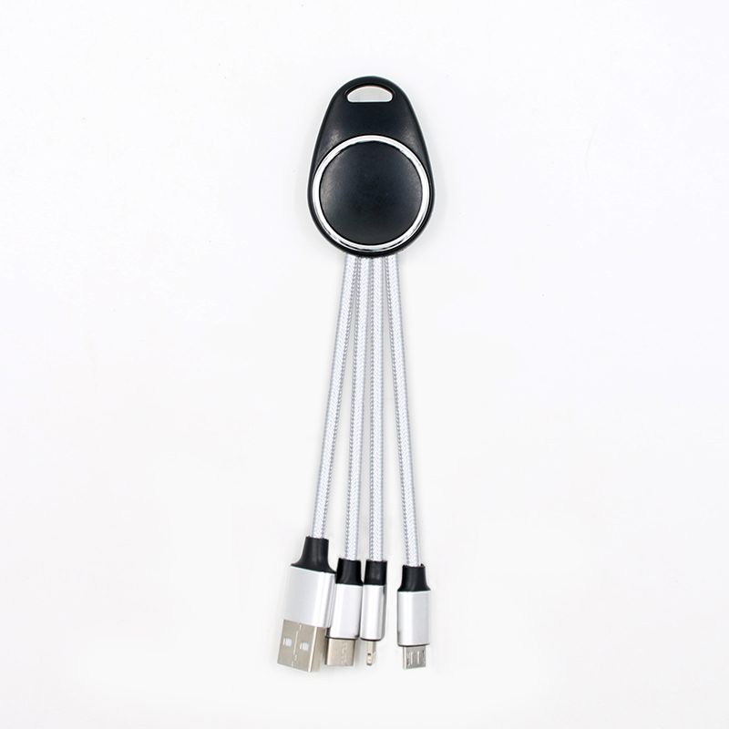 Yijiashishang Manufacturer Direct Supply 3 in 1 USB Charger Cable with LED Light for Android Micro USB,iOS and USB-C Mobile Devices