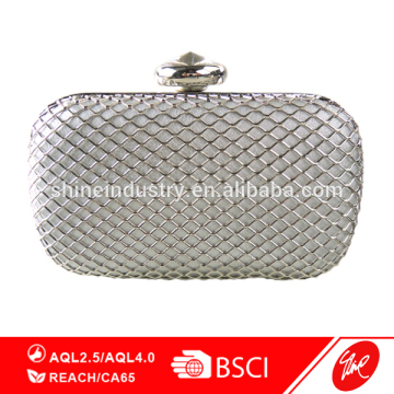 Crystal Metal Mesh Frame Clutch Bag Hard Case