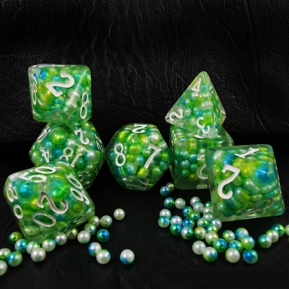 Pearl Filled Handmade Dice Polyhedral D D 2