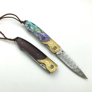 Handmade Damascus Steel Folding Hunting Knife