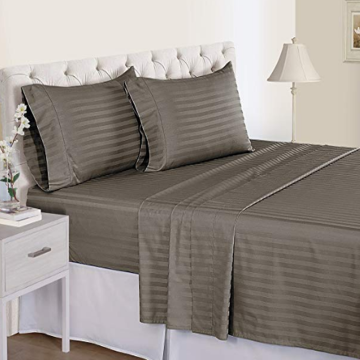 500TC Organic Cotton Sateen Stripe Sheet