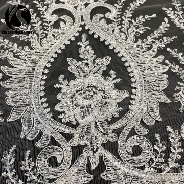 2024 Luxury Embroidery White Sequin Tailoring Materials & Accessories for Evening Dresses
