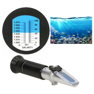 Handheld Salinity Refractometer - Range 100 Saltwater Refractometer