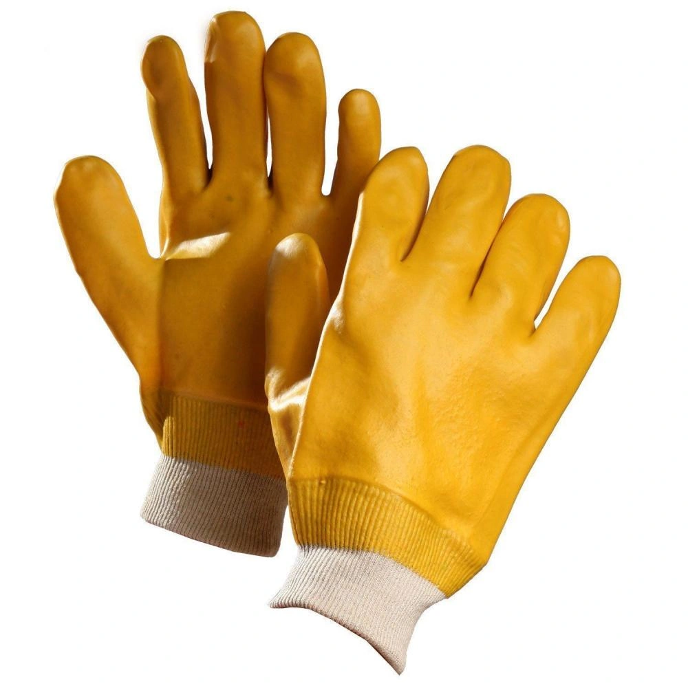 PVC Coated Gloves with Yellow Colour