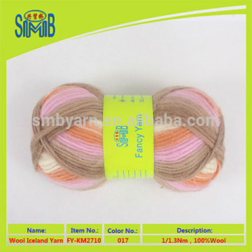 chinese fancy wool manufacturer shingmore hot selling oeko-tex hand knitting 1.3nm roving wool in skeins