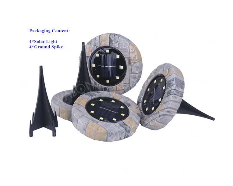 Wason Hot Sale Stone Design Underground Solar Disk Lamp Lights Lawn Led Solar Power Outdoor Garden Light
