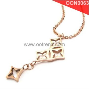 Fashion rose gold plated woman necklace pretty woman necklace