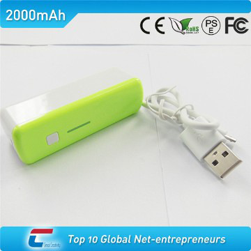 2000mAh strip power bank with indicated lights