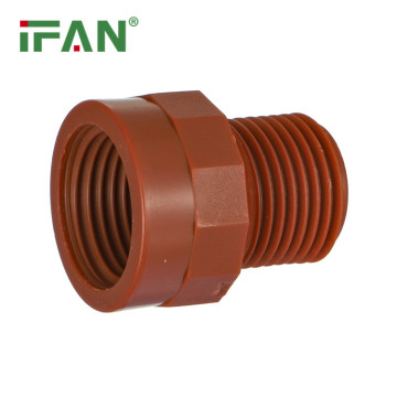 IFAN Brown Plastic PPH Fittings: PN25 PPH Fittings with Mould Thread - Female & Male Socket for PPH Pipes