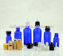 30ml empty round blue glass e-liquid bottles empty blue glass essential oil bottles with droppers