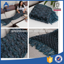 Mermaid Tail,Fish Tail Blanket Knitted Mermaid Tail Blanket Crochet Wrap Mermaid Blanket