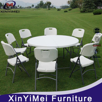 Plastic Top Round Metal Folding Table