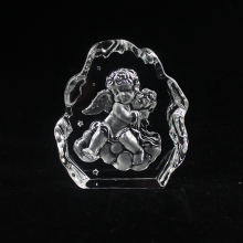 Customized Glass Angel Carving Ornament - Crystal Angel Gift for Christian Baby Shower