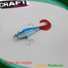 Typical curl tail fishing fish lumious color lead fish fishing lead lure