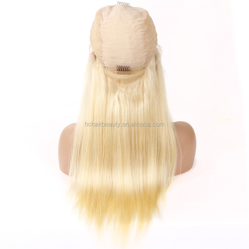 13x6 lace front human hair wigs Brazilian Remy Straight 613 Blonde Lace Front Wig Pre Plucked Honey Blonde Lace Front Wig