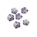 Kawaii Two-tone Roses Flatback Resin Rose Flowers Cabochons Scrapbooking Craft DIY Hair Bow Decoration Headwear Accessories