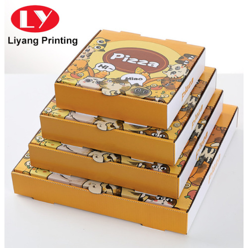Caja de pizza de papel corrugado rectangular personalizado reciclable