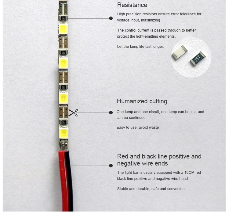 SOMPOM high quality RGB 5V smd2835 3MM 48leds/m hard led strip Light ip20