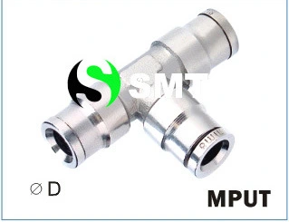 Mput Nickle Plated Brass Metal Quick Push in Pneumatic Fittings