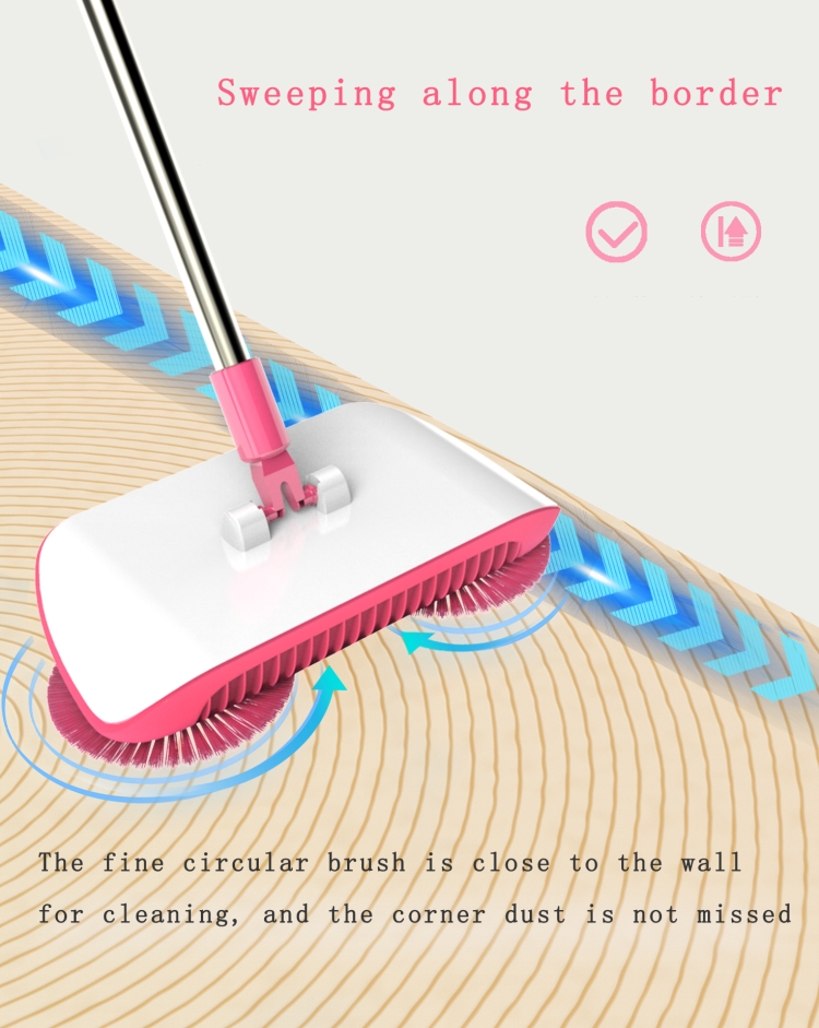 Automatic Spin Sweeper 3 in 1 Floor Sweeping Brush Broom, Duster & Dustpan Hand Push without electric