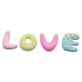 En gros Kawaii Boucles D&#39;oreilles Faisant L&#39;ornement En Résine Coloré LOVE Lettre Perles Enfants Fournitures Artisanat