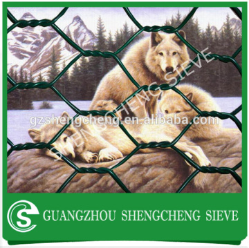 Hexagon galvanized poultry wire Green PVC coated chicken wire