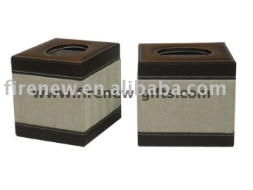 High quality Household Hotel Leather tissue box case