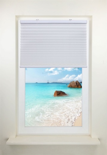 Cordless white pleated shades