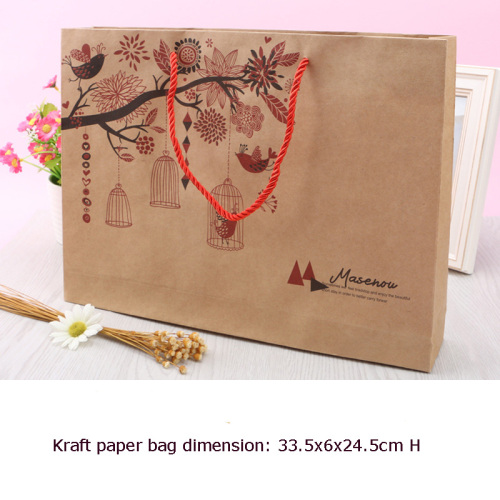 Recykling Brown Kraft Paper Niestandardowy wydrukowana worek papieru