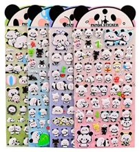 Customizable Cute Panda Puffy Stickers for Diaries, Crafts, and Scrapbooking