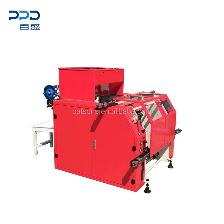 China manufacturer covered 5 shafts full automatic cling film dotted label rewinding machine