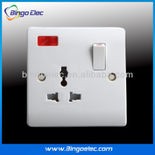 double 13a wall switched socket with neon