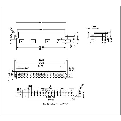 DMR-XX-XXX-D01 DIN41612 Right Plug F Type High Power Connectors 48 Positions