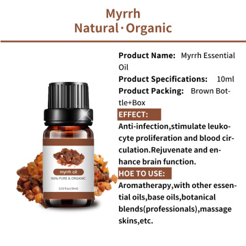 Steam distilled Myrrh essential oil for healthcare products