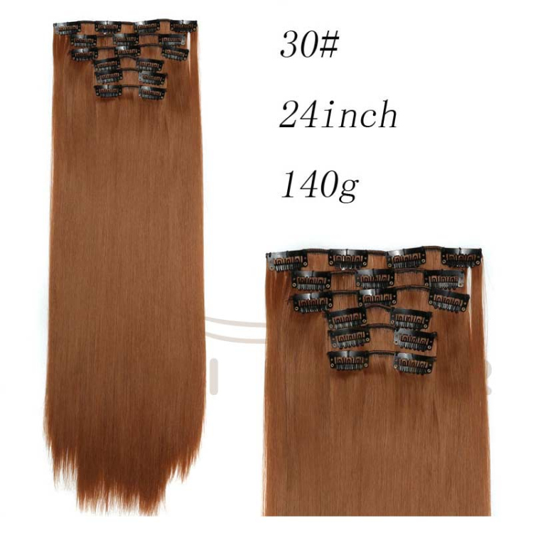 Aisi Hair Synthetic Heat Resistant Fiber 16 Clips in Hair Extensions Straight Hair Piece For Women