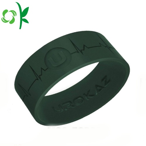 Bague en silicone imperméable avec bague de fiançailles gravée