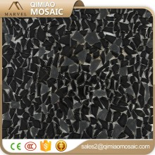 Black Irregular Glass Tile Frosted Tile Glass Crackle Mosaic Black