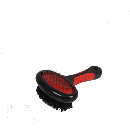 Self cleaning pet hair grooming brush