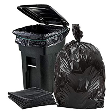 Sac poubelle de 60 gallons Doublures de poubelle en Ldpe noir Sac en plastique résistant en polyéthylène