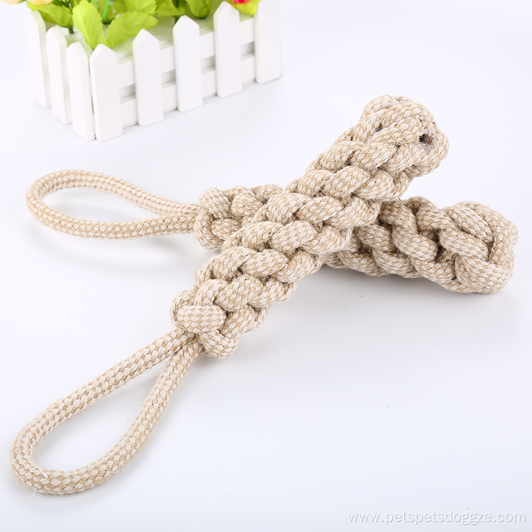 Hemp Rope Toy with Handle Dog Chew Toy